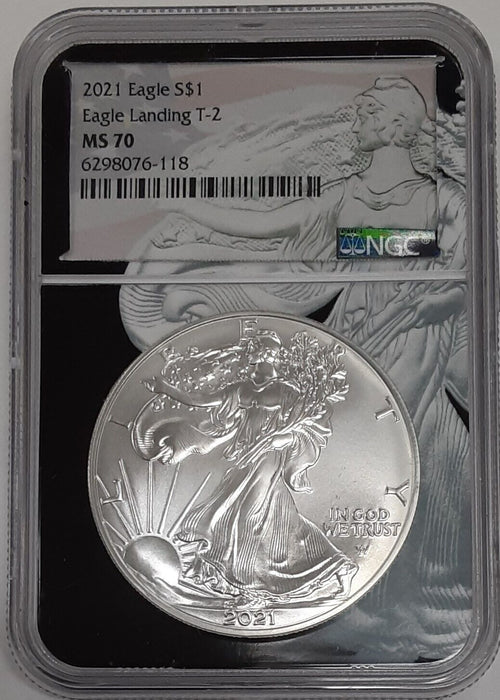 2021 American Silver Eagle $1 Type II 1 Oz Troy .999 Fine Silver NGC MS-70