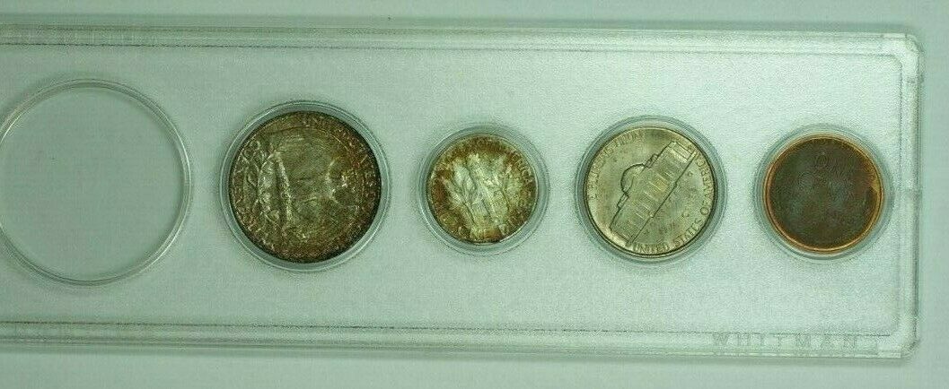 1958 US Mint Set in Plastic Holders Brilliant Uncirculated Coins Mint Set Toned