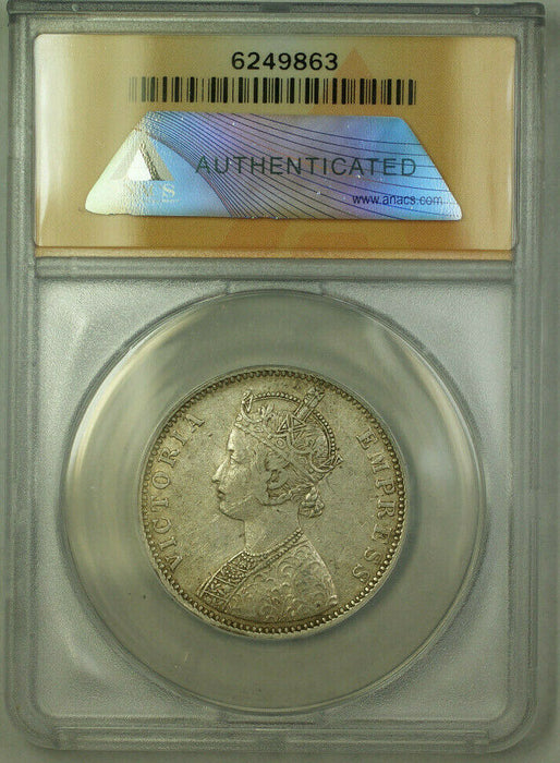 1901-B British India 1 Rupee Silver Coin ANACS EF-40 Details