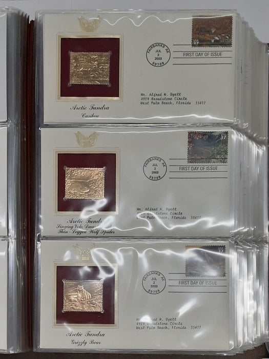 Golden Replicas & FDCs of US Stamps PCS MIXED Mostly '03-'86  73 Total in Binder