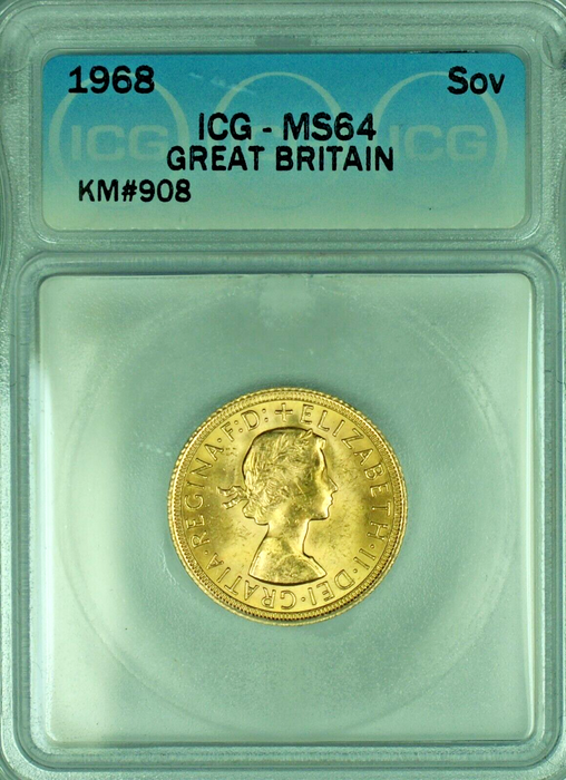 1968 Great Britain Sovereign Gold Coin ICG MS 64 A
