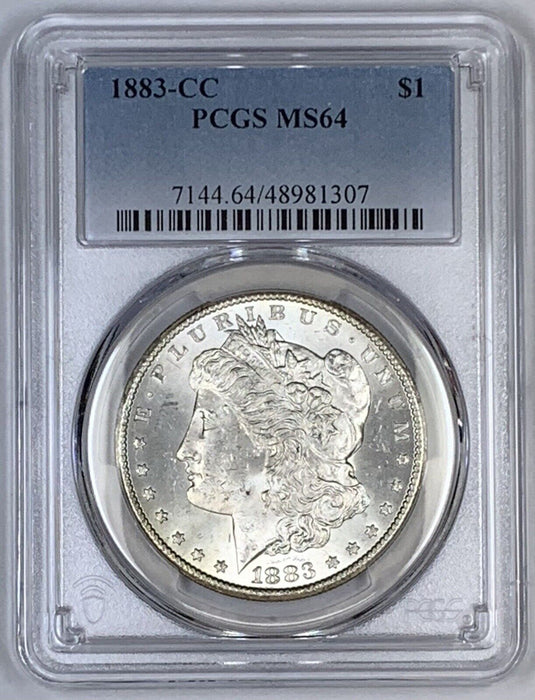 1883-CC Morgan Silver $1 Dollar Coin PCGS MS 64 (7)