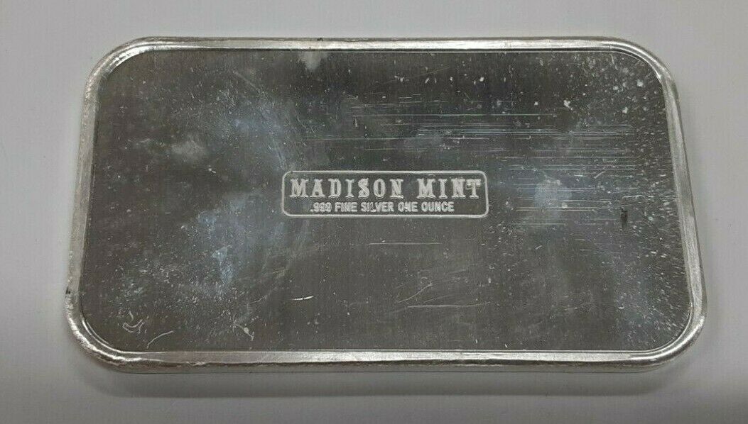 Madison Mint 1 Troy Ounce .999 Fine Silver Bar - Valentine's Day 1976  SB139