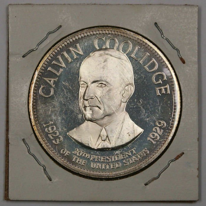 Calvin Coolidge Silver Medal 30th President With Information on the Reverse