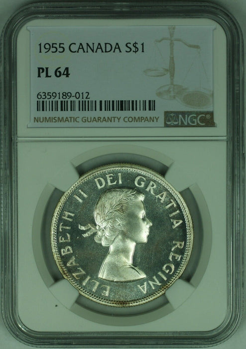 1955 Canada One Dollar Coin NGC PL-64