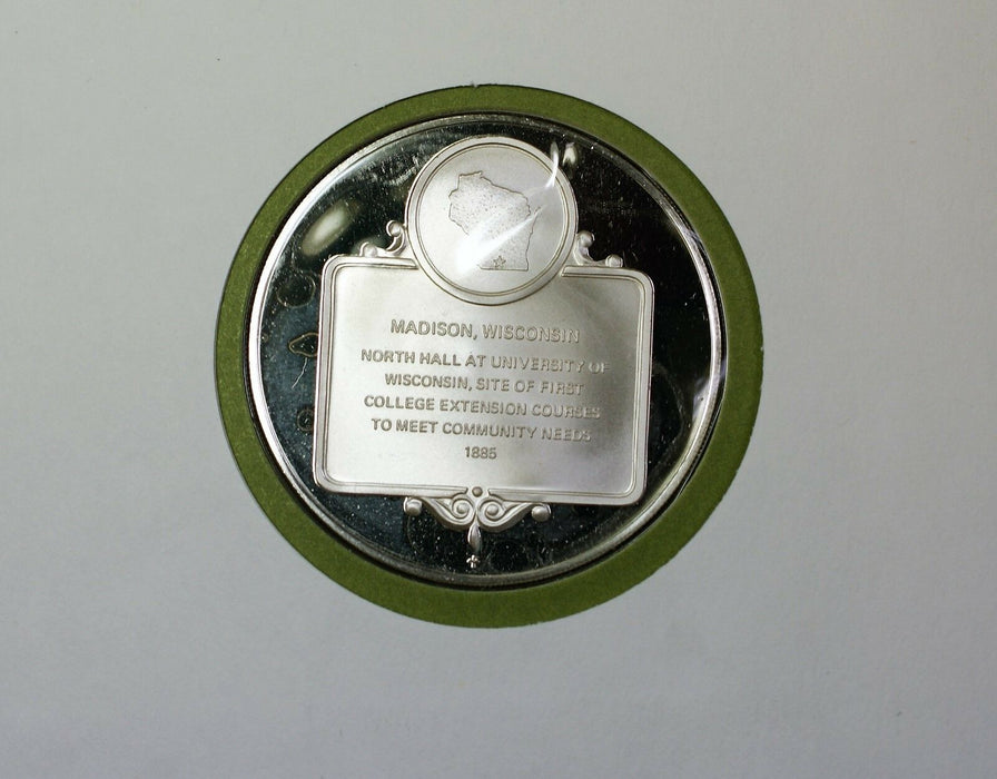 1972 North Hall WI Great Historic Sites Medal Proof Silver First Day Cover