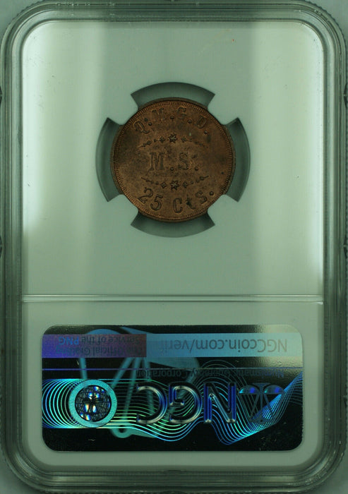 General Depot Medical Supply US Copper Token 25c Manila Philippines NGC MS-65 RB