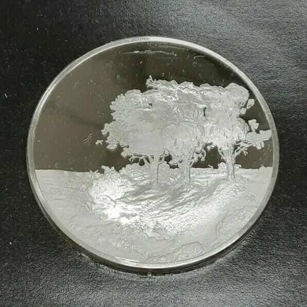 Franklin Mint Genius/Rembrandt PR .925 Silver Medal-The Three Trees in Card