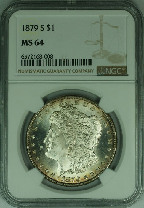 1879-S Morgan Silver Dollar S$1 Coin NGC MS-64 Lightly Toned  (46)