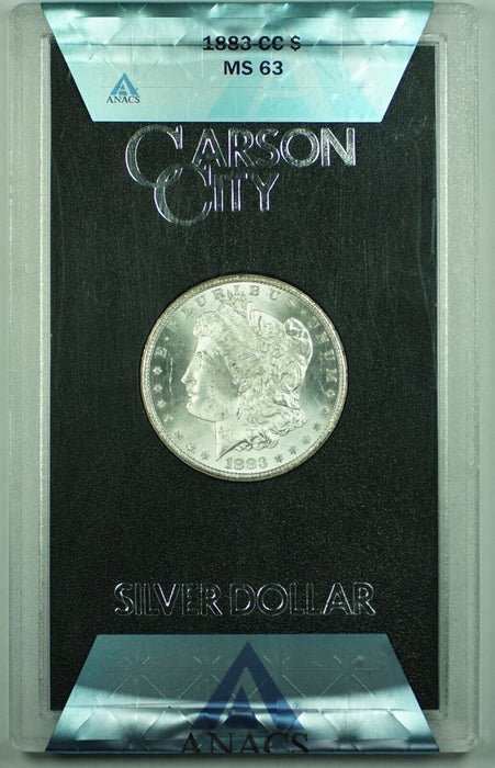 1883-CC GSA Morgan Silver $1 Dollar Coin ANACS MS 63-Under Graded (14) B