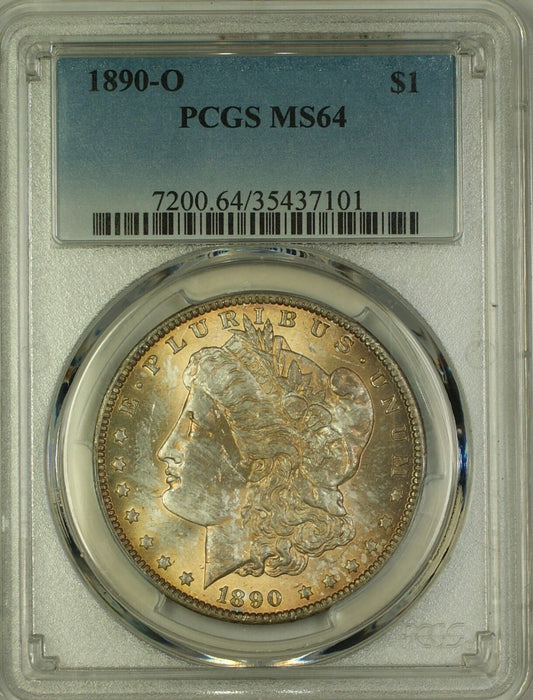 1890-O Morgan Silver Dollar $1 Coin PCGS MS-64 Toned Very Choice BU