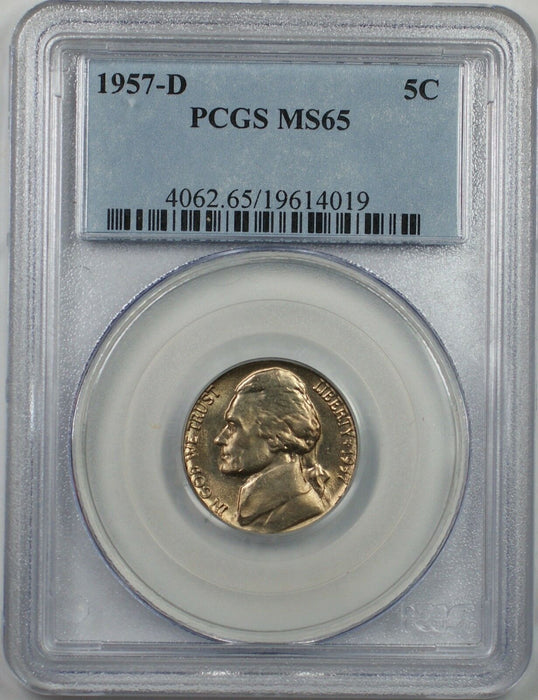 1957-D Nickel 5c Coin PCGS MS-65 1E