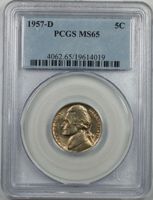 1957-D Nickel 5c Coin PCGS MS-65 1E