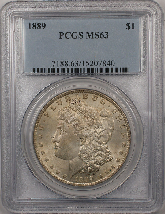 1889 Morgan Silver Dollar $1 Coin PCGS MS-63 Light Toning (BR-22 C)