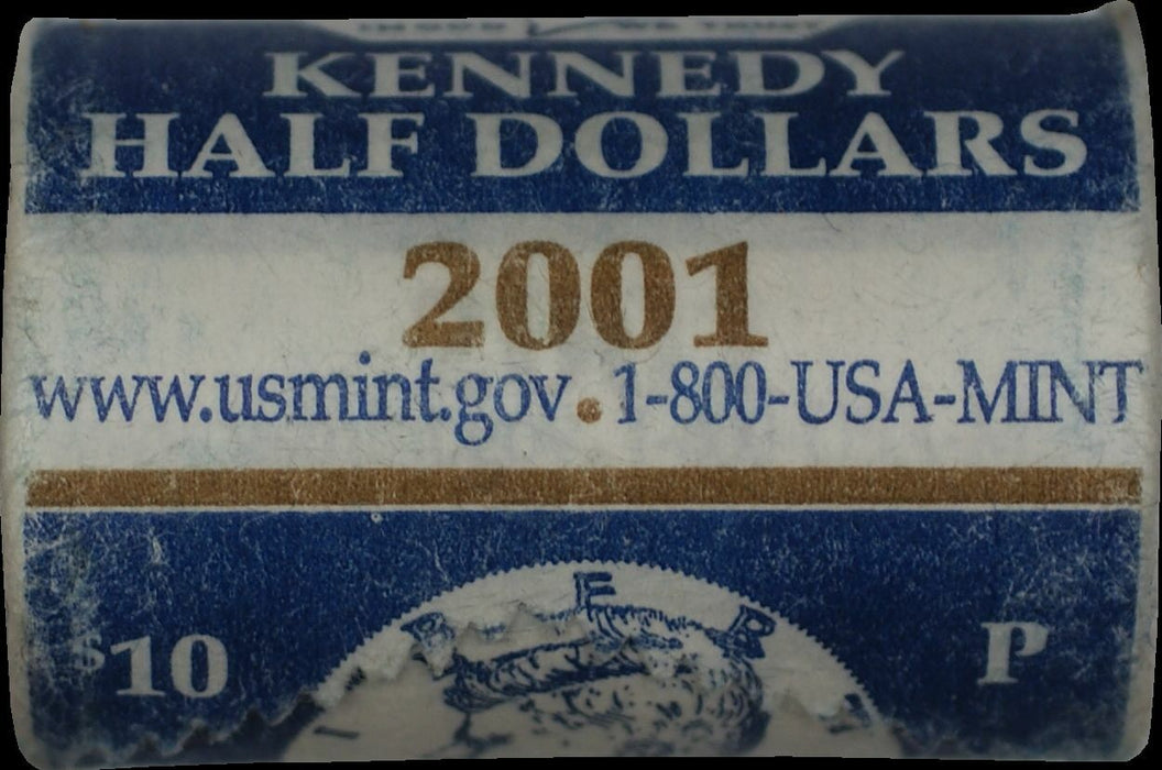 2001 Kennedy Half Dollar $10 OBW Roll American Coins