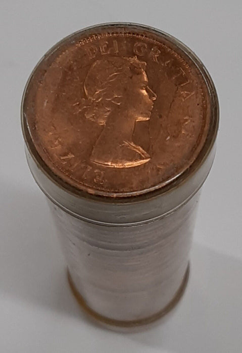 1959 Canada Cent Roll - 50 BU Coins in Coin Tube