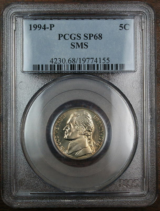 1994-P Jefferson Nickel, PCGS SP-68 SMS (FS Coin)