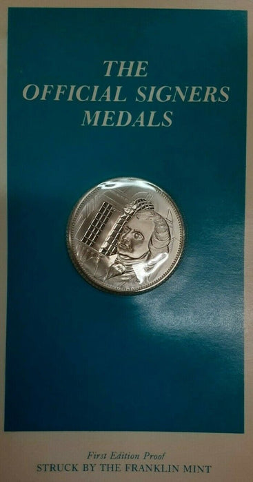 Franklin Mint Sterling Silver Medal Signers/Declaration John Penn in Card
