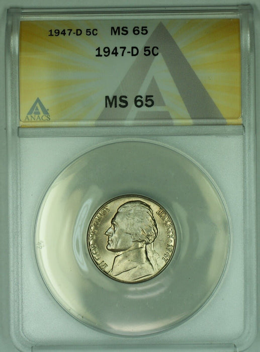 1947-D Jefferson Nickel 5C ANACS MS 65 (51) B