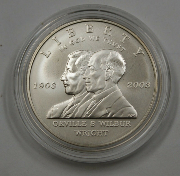 2003 First Flight Centennial Silver Dollar UNC Commem Coin in Mint Packaging