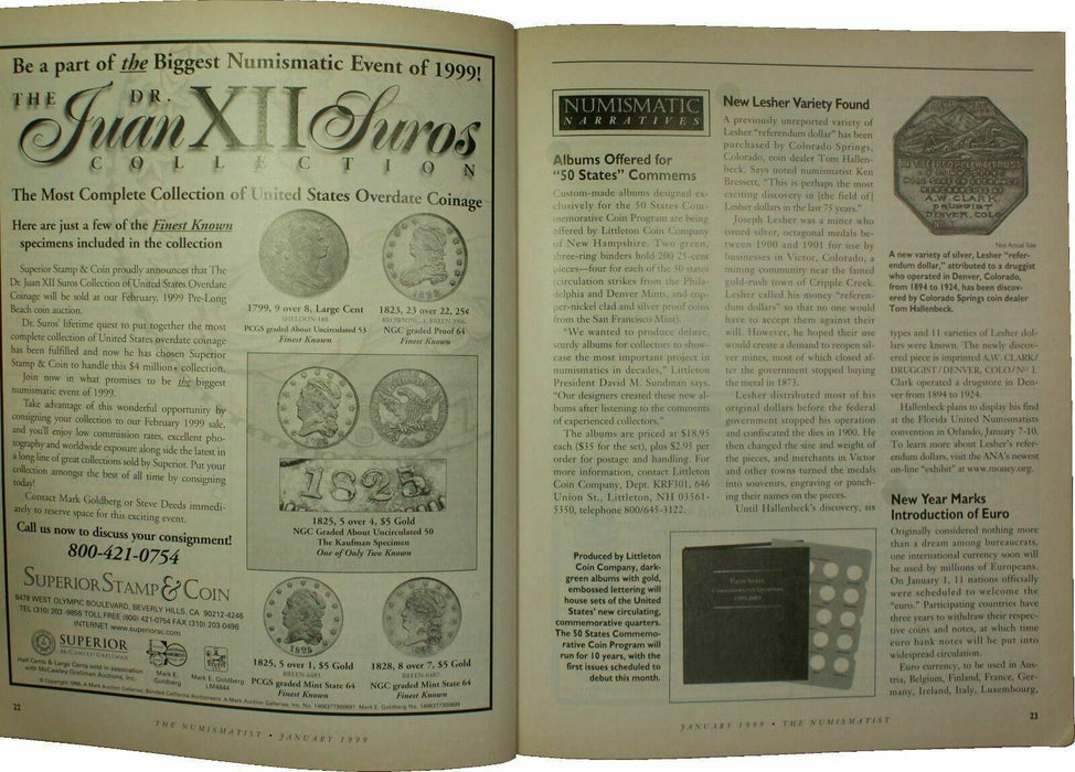 January 1999 The Numismatist Magazine Vol.112 Num.1 (EW)