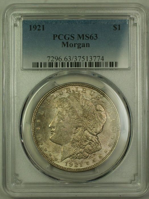 1921 Morgan Silver Dollar $1 Coin PCGS MS-63 Light Toning - Better (22)