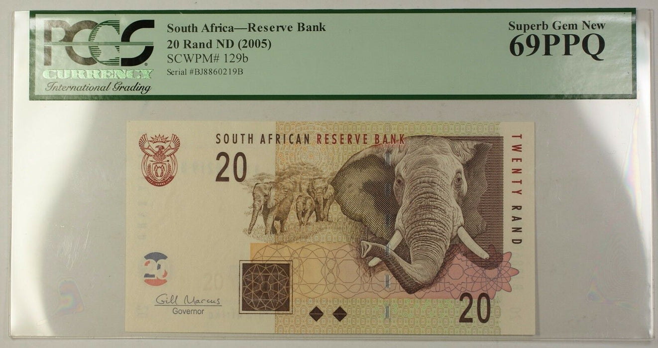 (2005) No Date South Africa 20 Rand Bank Note SCWPM# 129b PCGS Superb Gem 69 PPQ