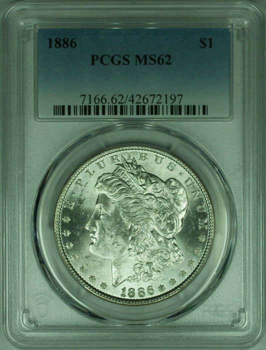 1886 Morgan Silver Dollar Coin $1 PCGS MS-62 Looks Undergraded (37)