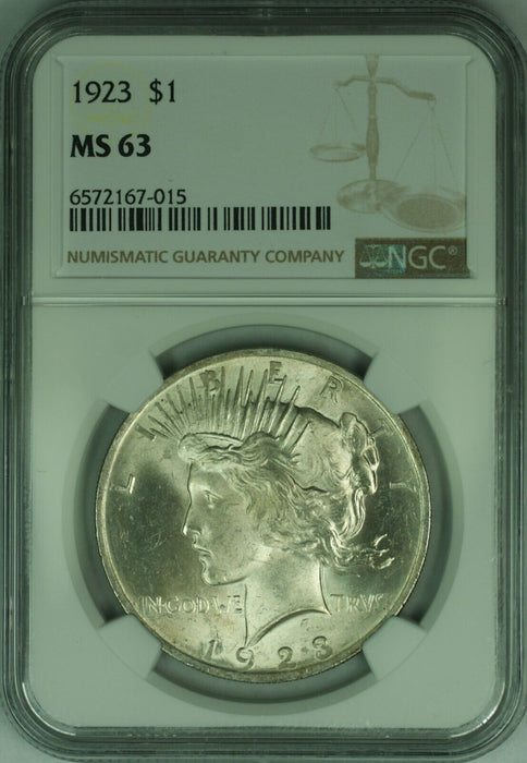 1923 Peace Silver Dollar S$1 NGC MS-63  (44A)
