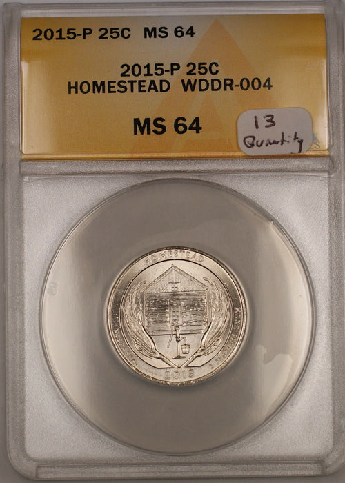2015-P Error Major Variety Nebraska Homestead Quarter Coin WDDR-004 ANACS MS-64