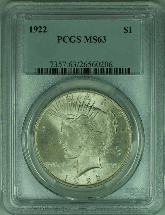 1922 Peace Silver Dollar $1 Coin PCGS MS-63 (34-H)