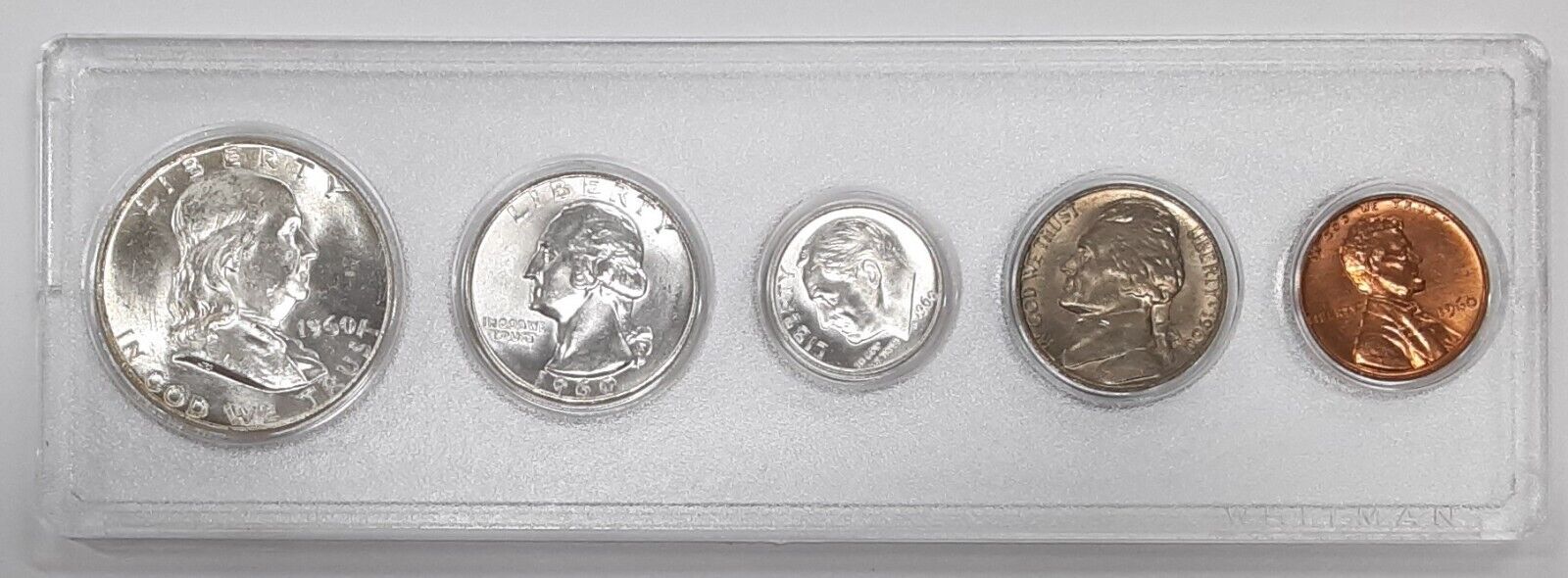 1960 US Uncirculated Year Set with Silver Half Quarter and Dime 5 Coins Total