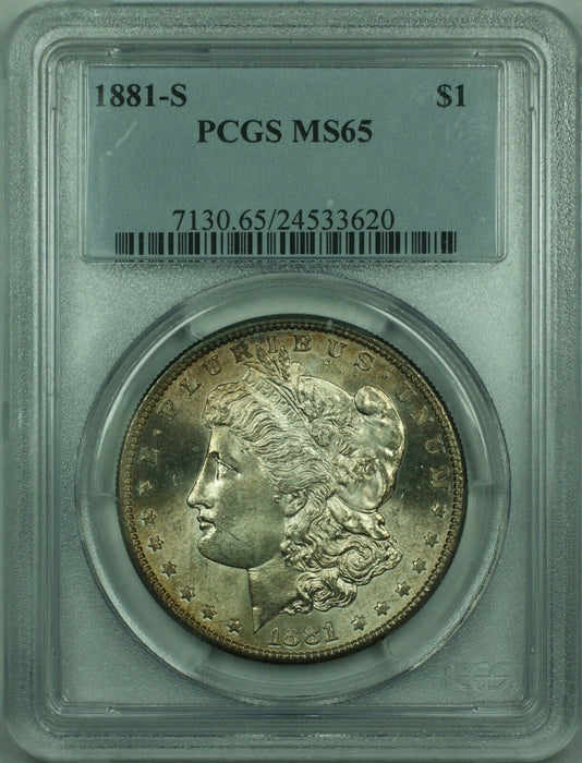 1881-S Morgan Silver Dollar S$1 PCGS MS-65 Beautiful Light Russet Toning (30)