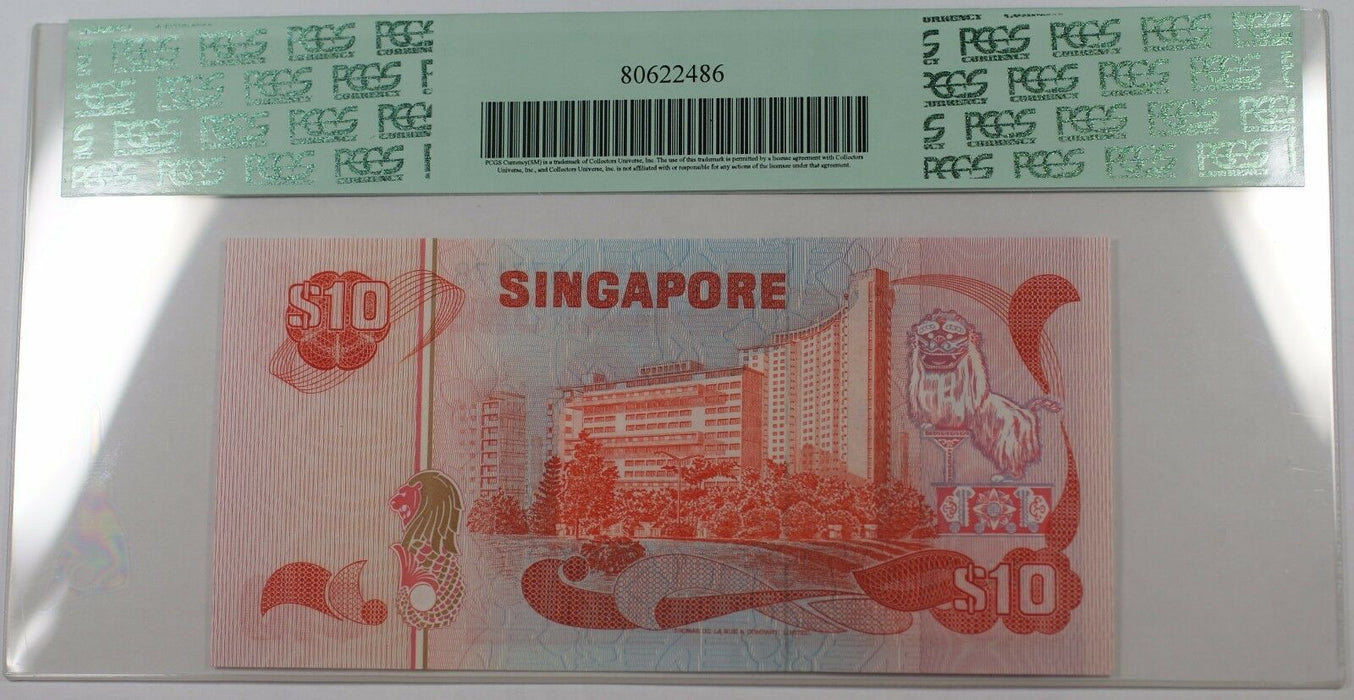 (1980) Singapore $10 Dollars Note SCWPM# 11b PCGS 66 PPQ Gem New