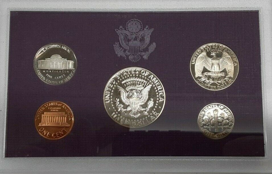 1989-S US Mint Clad Proof Set 5 Gem Coins as Issued In OGP W/COA