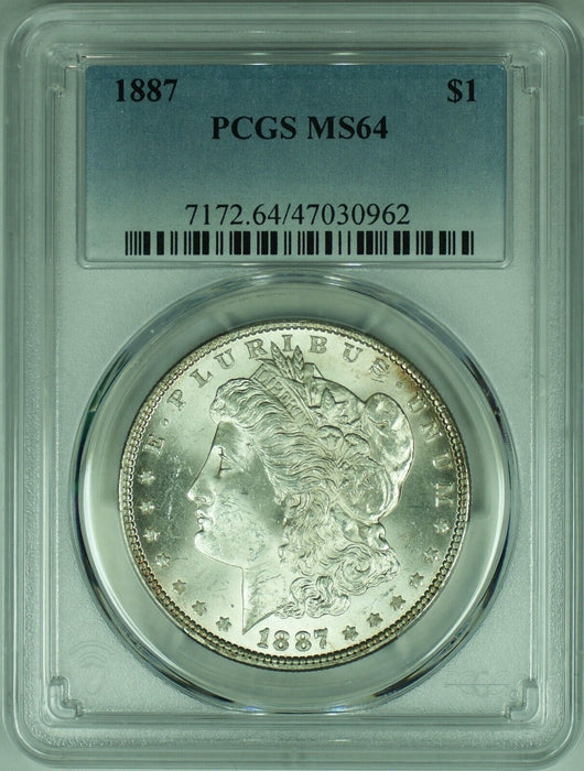 1887 Morgan Silver Dollar Coin  PCGS MS-64   (39B)