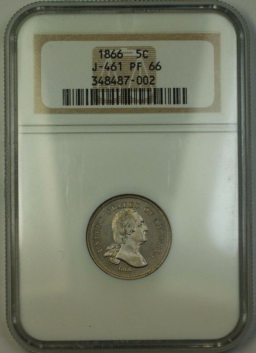 1866 Nickel Pattern Gem Proof 5c Coin NGC PR 66 J-461 Judd George Washington WW