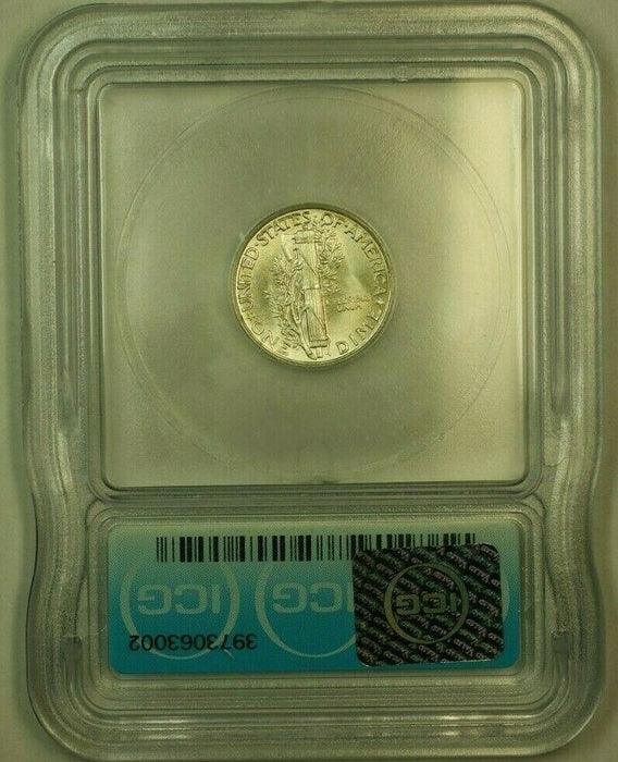 1942 Silver Mercury Dime 10c Coin ICG MS-65 O