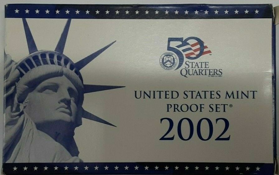 2002-S US Mint Clad Proof Set 10 Gem Coins In OGP w/Box & COA