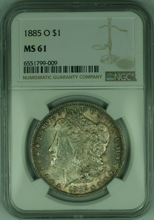 1885-O $1 Morgan Silver Dollar Coin NGC MS-61 Toned  (21)