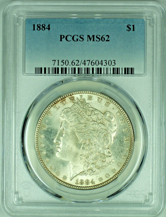 1884 Morgan Silver Dollar PCGS MS 62 47