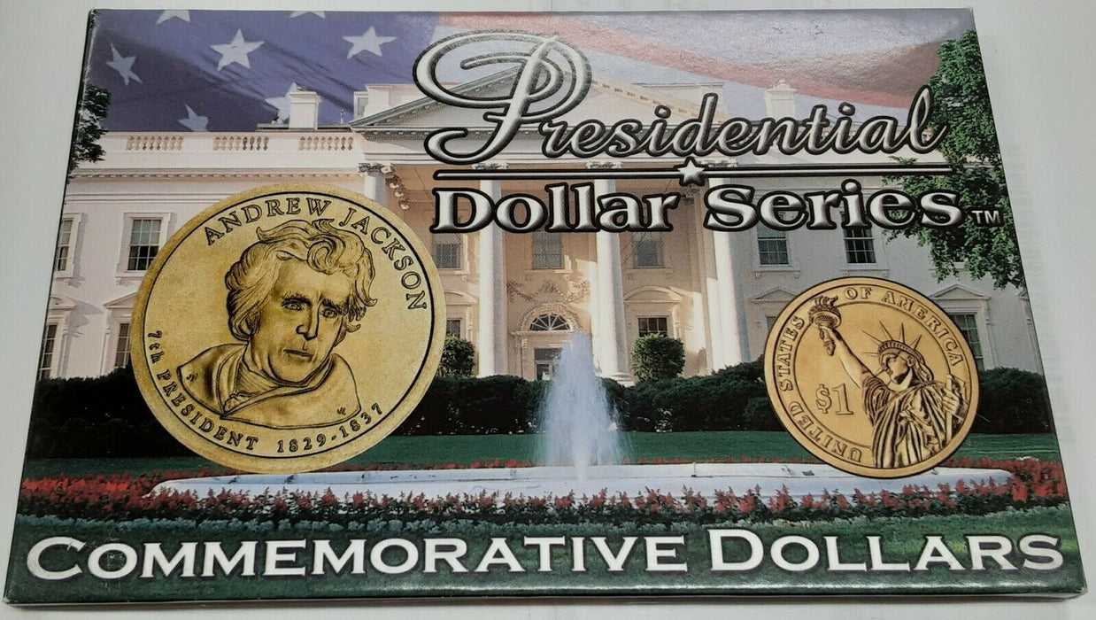 2008 P & D Andrew Jackson Presidential $1 Coins Uncirculated in Case w/COA