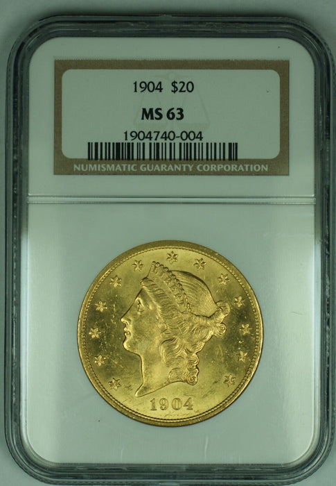 1904 Liberty Head $20 Gold Double Eagle Coin NGC MS 63