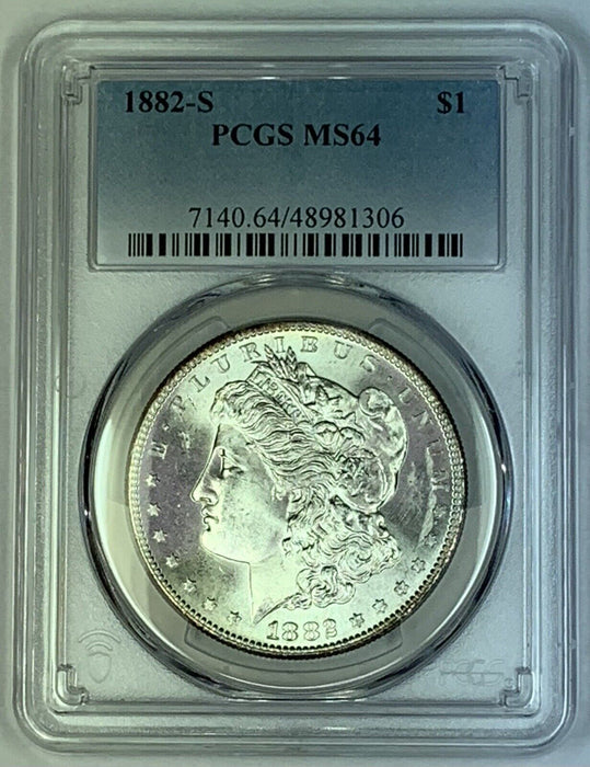 1882-S Morgan Silver $1 Dollar Coin PCGS MS 64 Looks Better (7) A