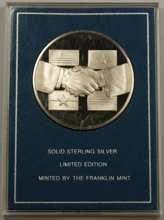 1973 Franklin Mint Silver Viet-Nam Peace Agreement Eyewitness Journey for Peace