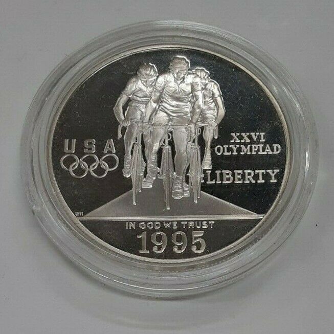 1995-P Olympic Cycling Commem Proof Silver Dollar - Coin in Capsule ONLY