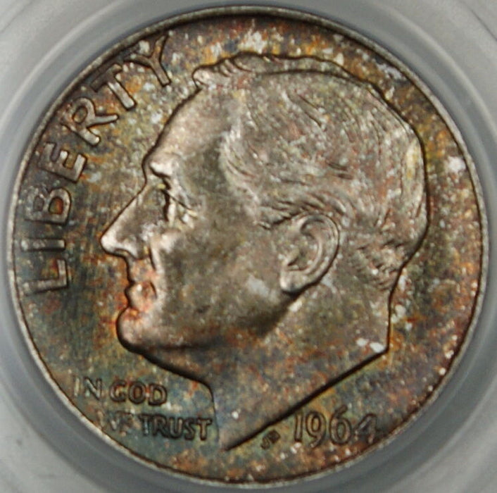 1964 Silver Roosevelt Dime, PCGS MS-66, Brilliant Coin