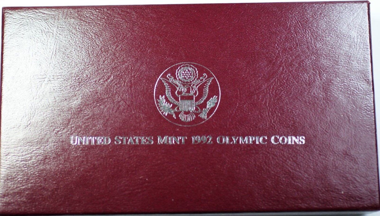 1992-S USA Olympics Baseball Silver Dollar Coin & Gymnastics Half Dol. in OGP