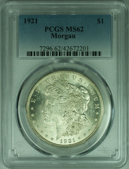 1921 Morgan Silver Dollar Coin $1 PCGS MS-62 Looks Undergraded (37) A