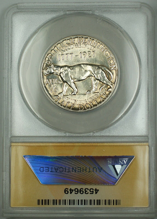 1927 Vermont Commemorative Silver Half 50c Coin ANACS AU-58 Details Cleaned